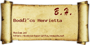Bodócs Henrietta névjegykártya