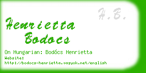henrietta bodocs business card