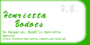 henrietta bodocs business card